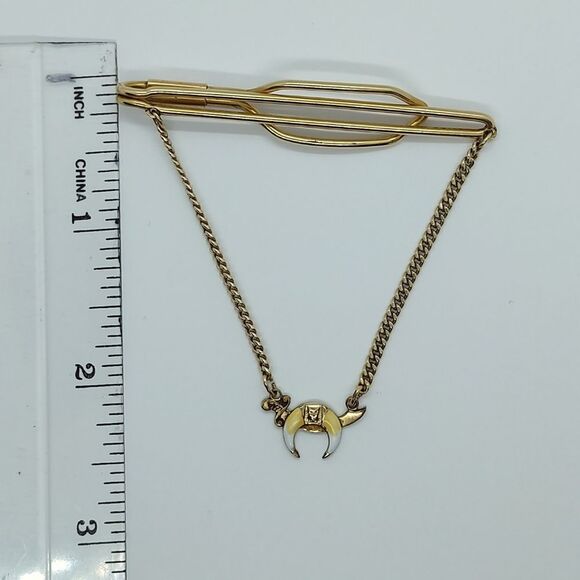 Vintage Hartzber Shriners Masonic Pendant Chain Tie Bar Clip 12K Gold Filled - Picture 6 of 8